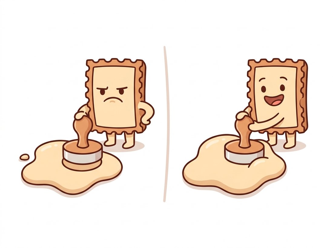 Two twin cartoon characters pressing the same round probe onto a blob: a cautious pessimist who keeps only where the probe fits entirely inside, shrinking the shape and deleting a speck, and a cheerful optimist who keeps anywhere the probe touches, growing the shape and filling a notch, mapping erosion to a hard minimum and dilation to a hard maximum.